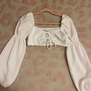 H&M white cropped blouse | never worn